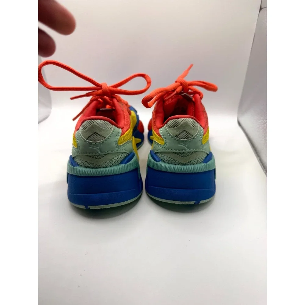Puma RS-X3 372357-10 Kids 4 Sneakers Palace Blue Meadowlark Puzzle Running Shoes